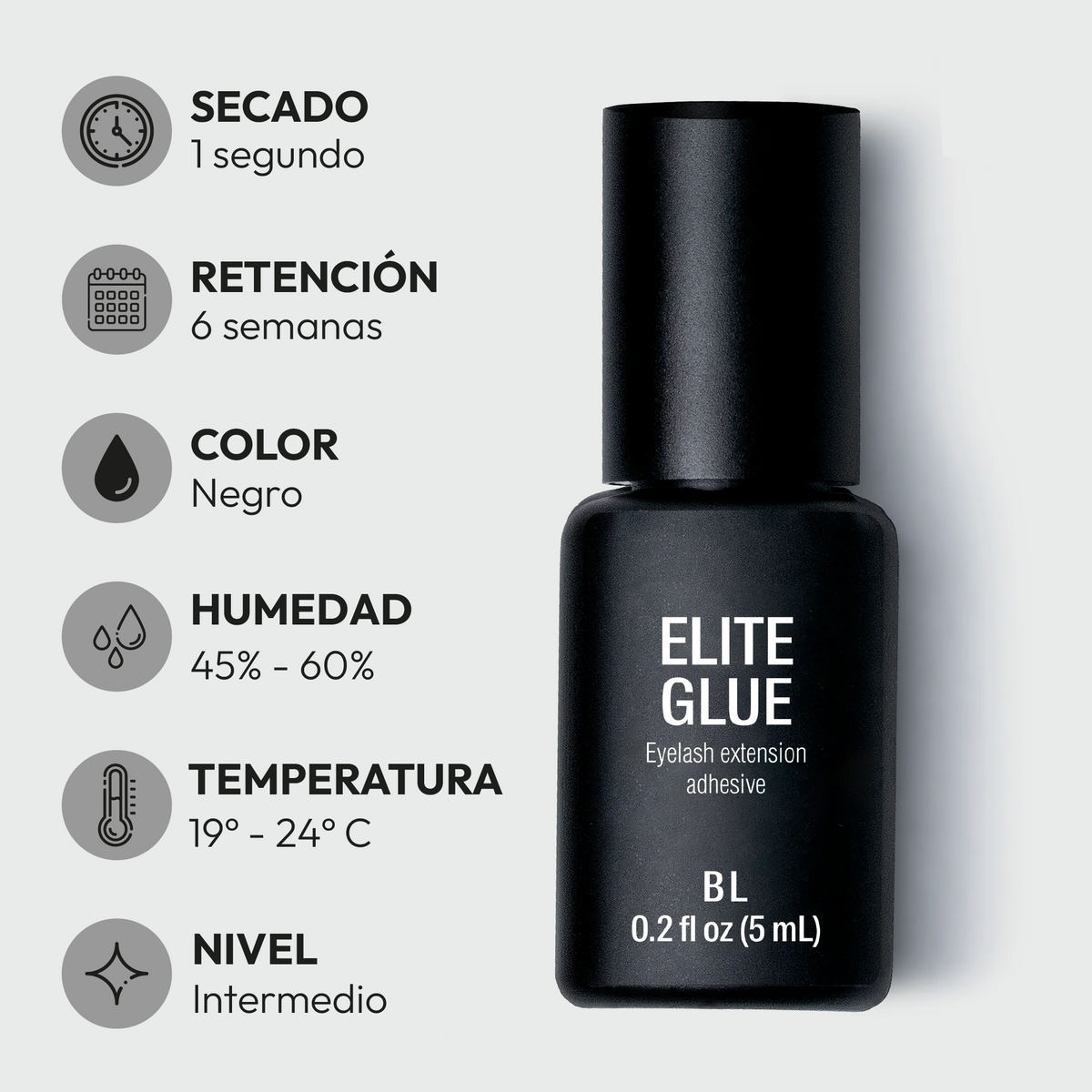 Elite Glue – 1 seg. | Hasta 6 Semanas | Negro
