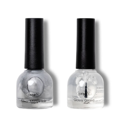 MakeN - Silver Mirror Ink Gel + Glossy Guard Set 