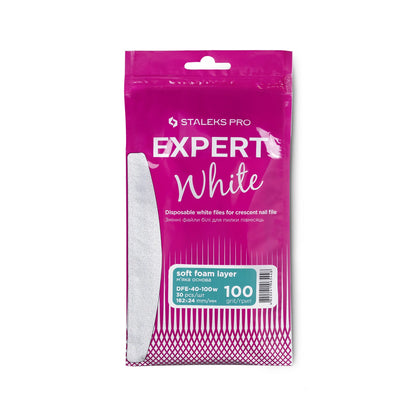 Staleks Pro - Limas Desechables Blancas Media Luna EXPERT 40