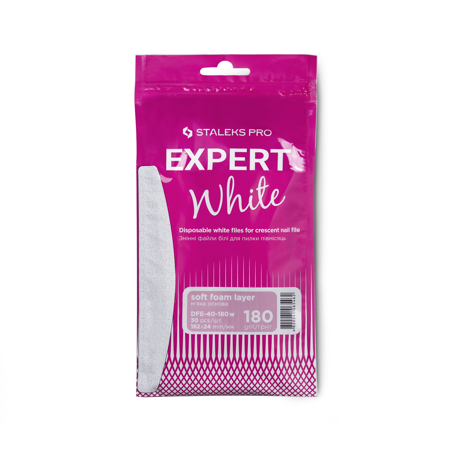 Staleks Pro - Limas Desechables Blancas Media Luna EXPERT 40